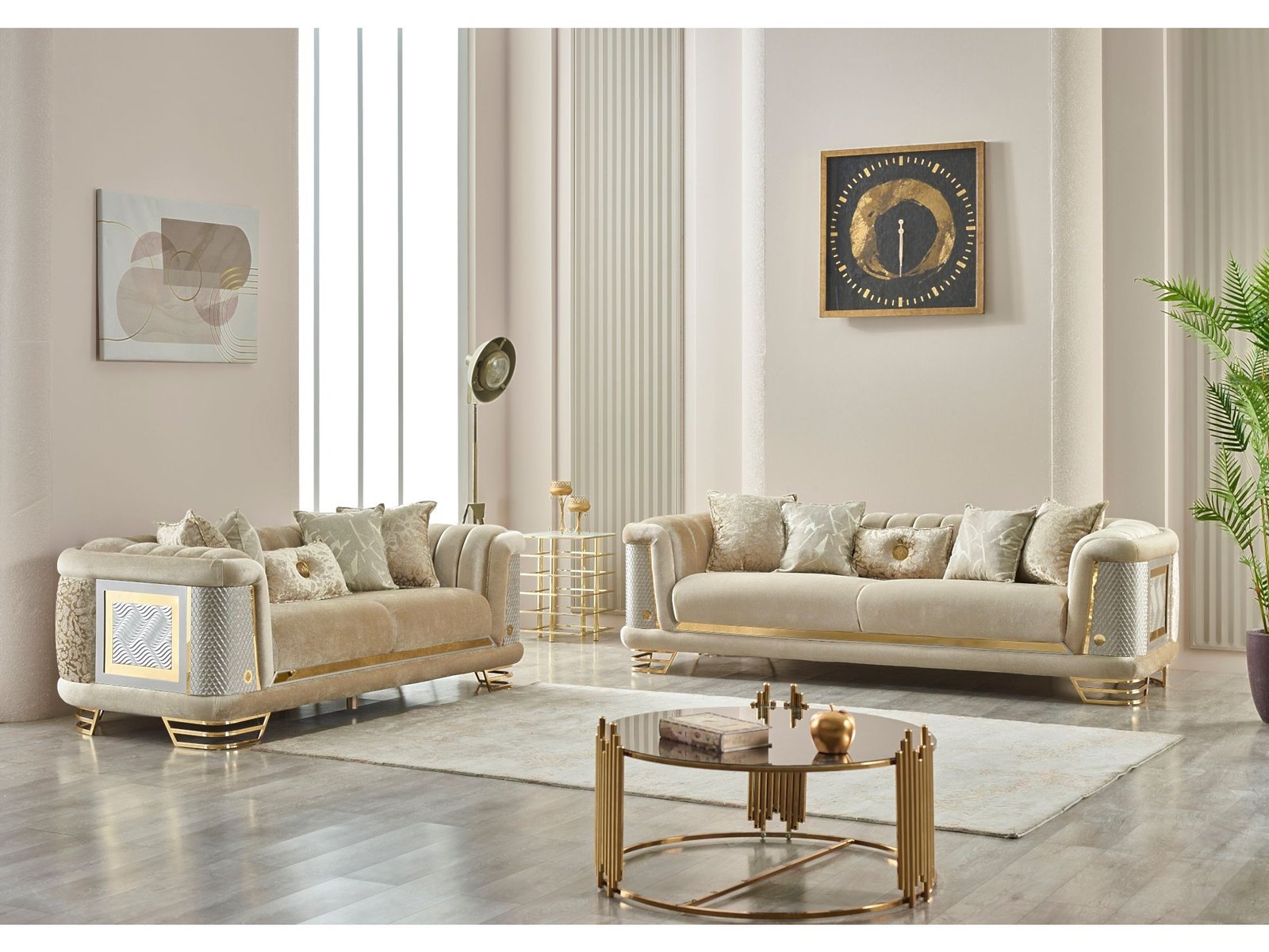 Second image of Romans Stationary Loveseat Beige