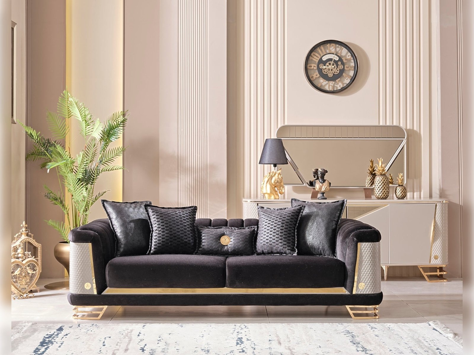 Second image of Romans Stationary Sofa Black