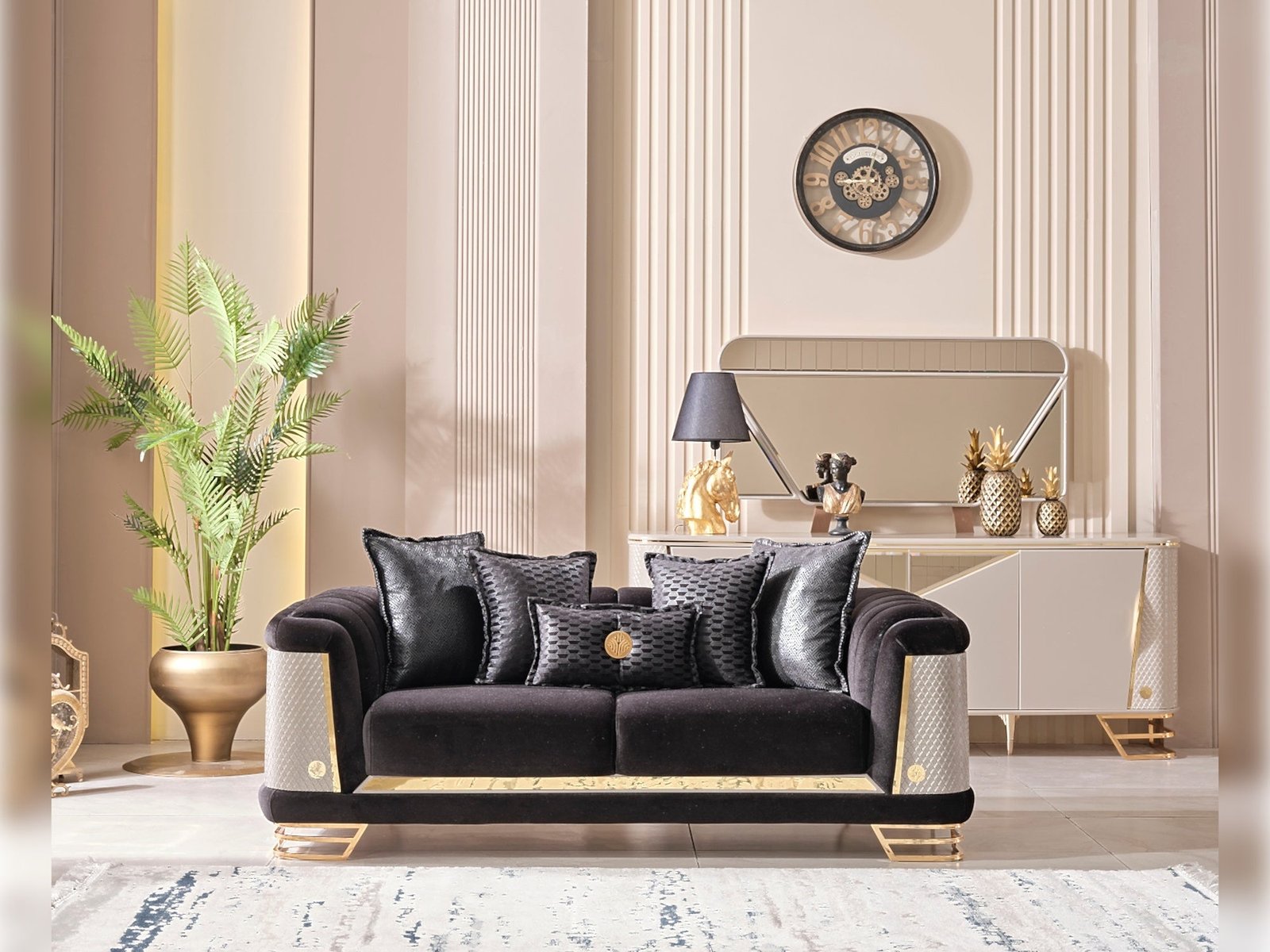 Second image of Romans Stationary Loveseat Black