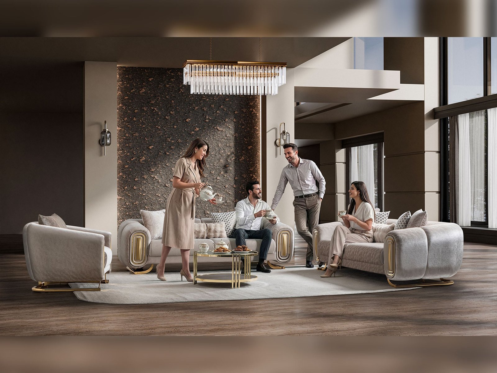 Second image of Romeo 3-pieces (Sofa & Loveseat & Chair) Livingroom Set
