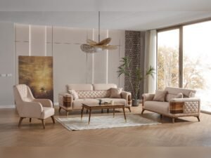 Ruby 3-pieces (Sofa & Loveseat & Chair) Livingroom Set Beige
