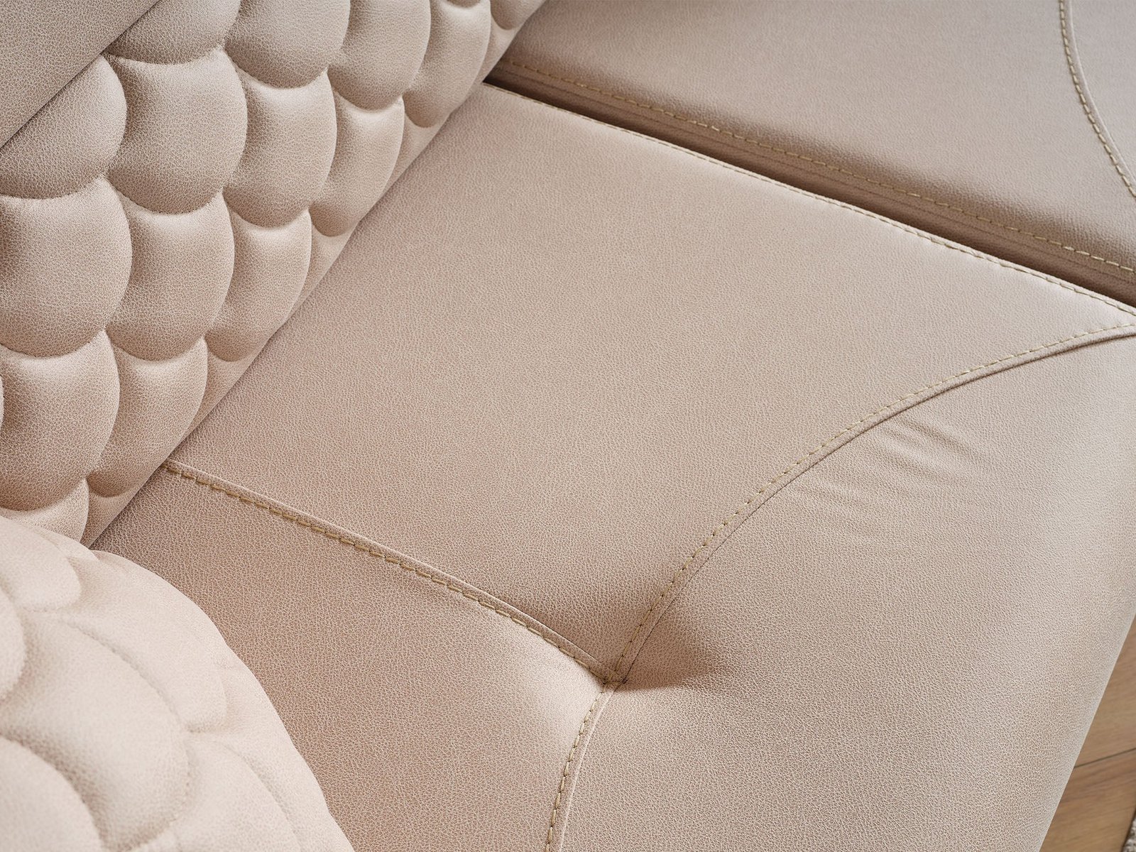 Second image of Ruby Convertible Loveseat Beige