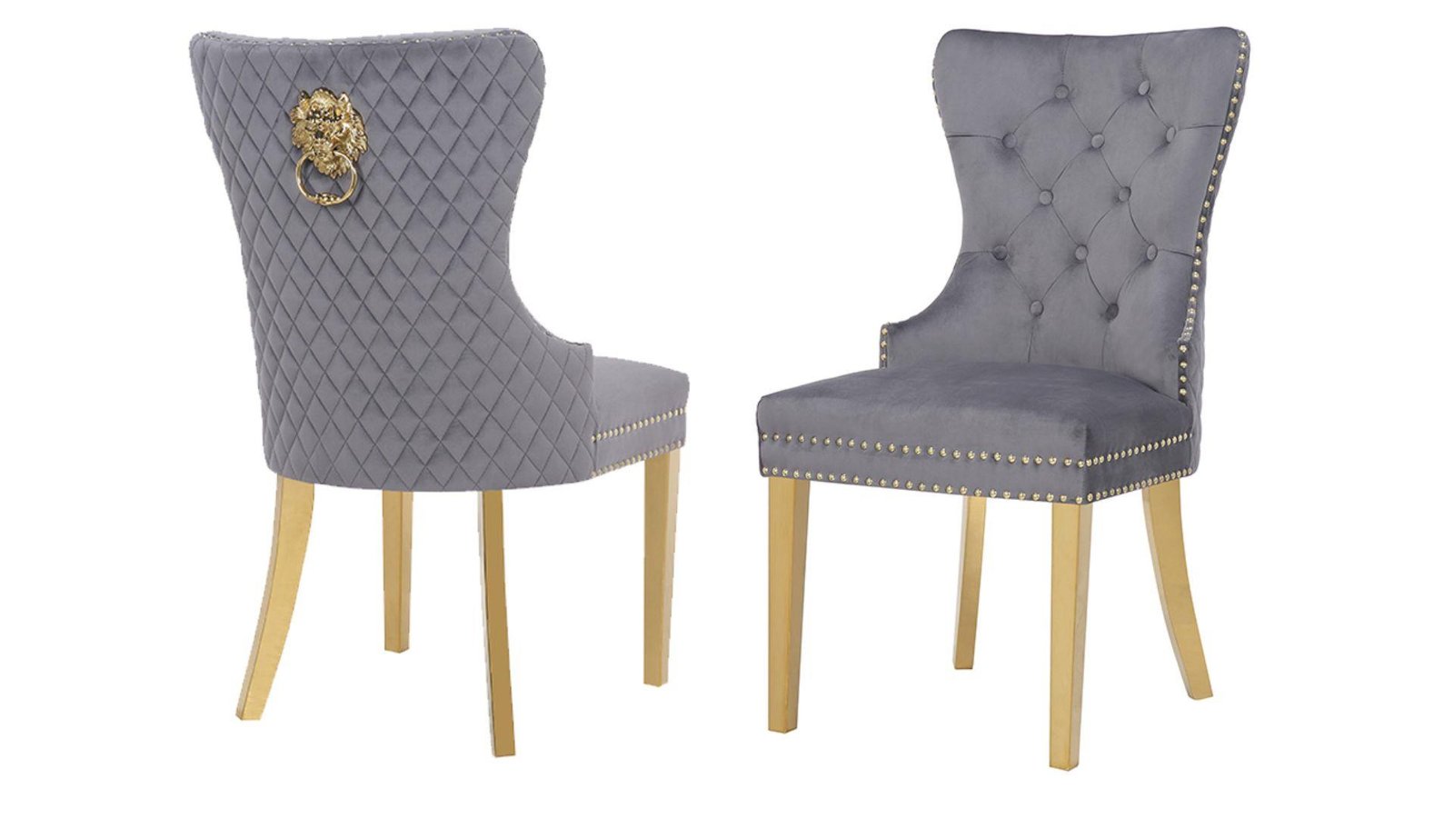 SIMBA GOLD LEGS DARK GRAY - 2 CHAIRS PER BOX