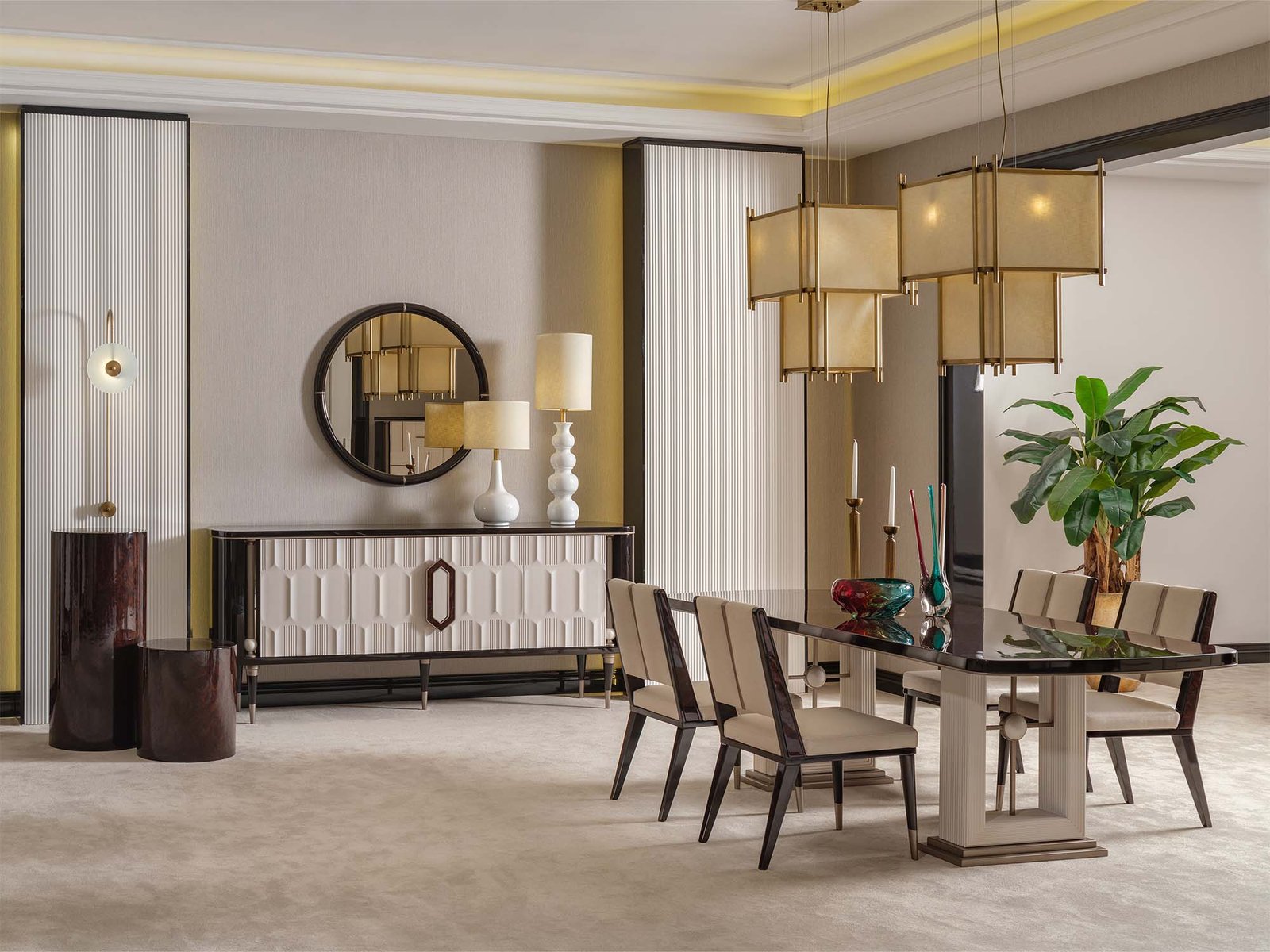 Second image of Senato Diningroom (Consol With Mirror & Dining Table & 6 Dining Chair)