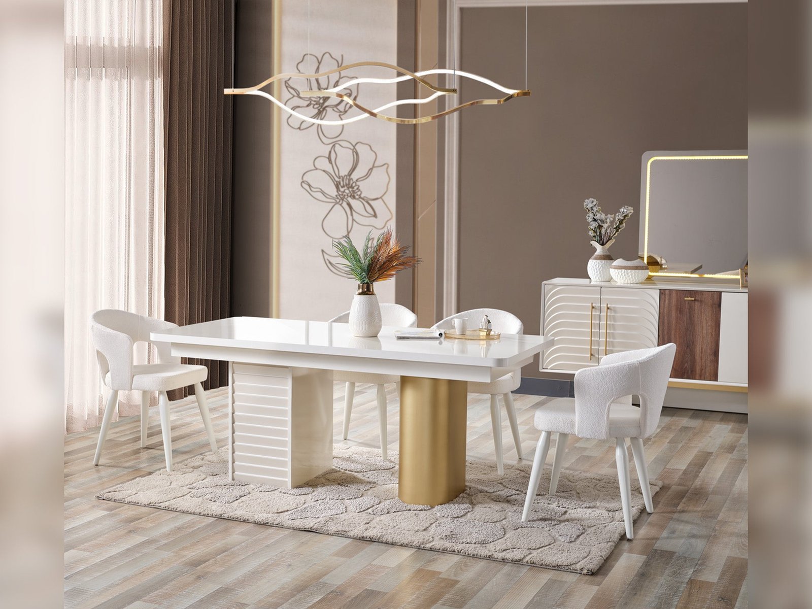 Second image of Sidney Diningroom (Consol With Mirror & Dining Table & 6 Dining Chair)