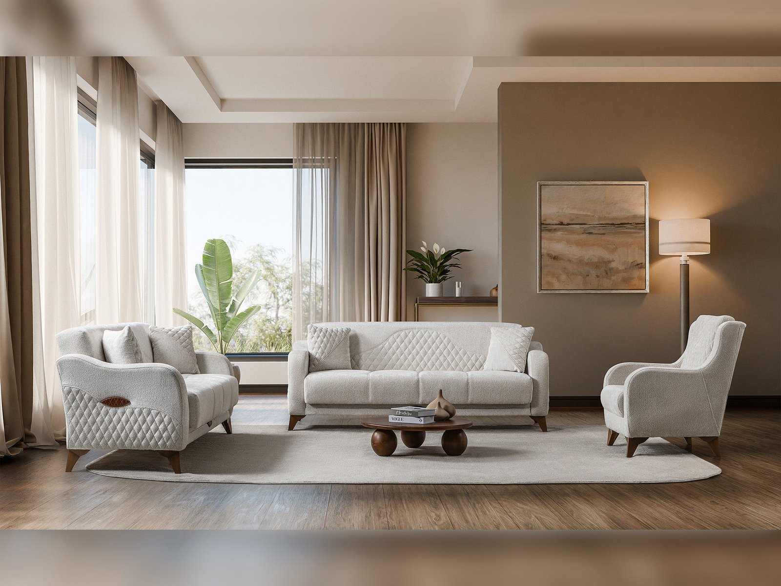 Second image of Smart 3-pieces (Sofa & Loveseat & Chair) Livingroom Set