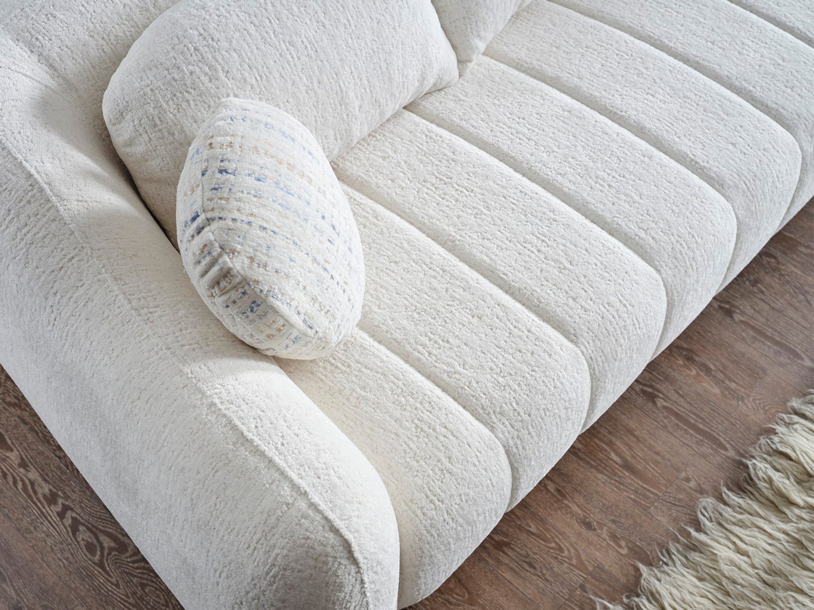 Second image of Snowy Stationary Loveseat Cream