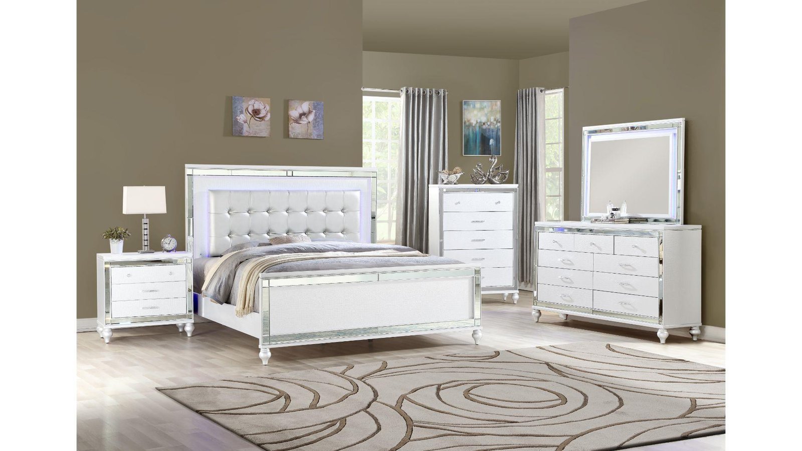 Second image of STERLING FULL 4 PC BEDROOM SET IN WHITE