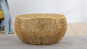 T3502-32 ROUND COFFEE TABLE GOLD