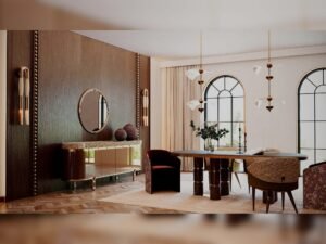 Tamzara Diningroom (Consol With Mirror & Dining Table & 2 Lux Dining Chair & 2 Dining Chair)