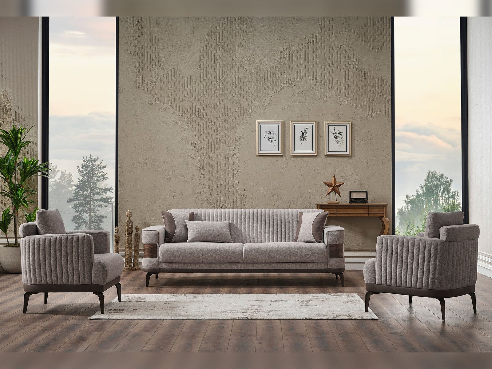 Tina 3-pieces (Sofa & Loveseat & Chair) Livingroom