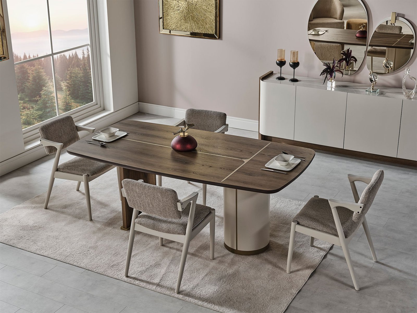 Second image of Urgup Diningroom (Consol With Mirror & Dining Table & 6 Dining Chair)