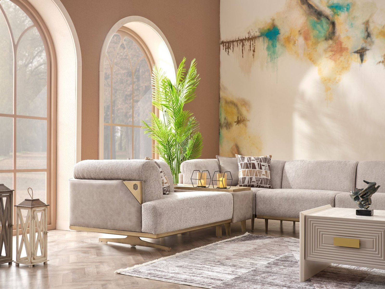 Second image of Urla Modular Sectional Sofa Cream