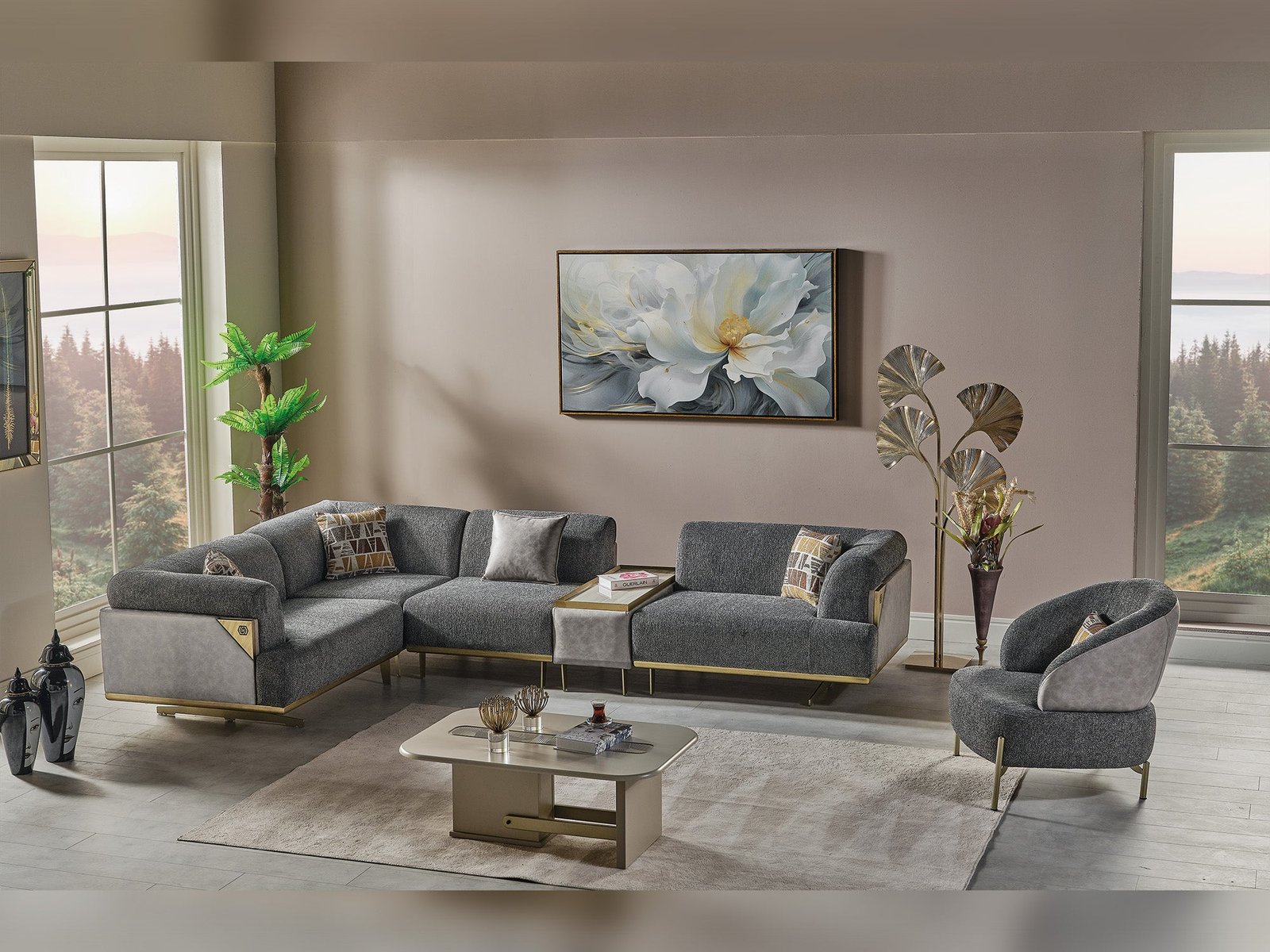Second image of Urla Modular Sectional Sofa Grey