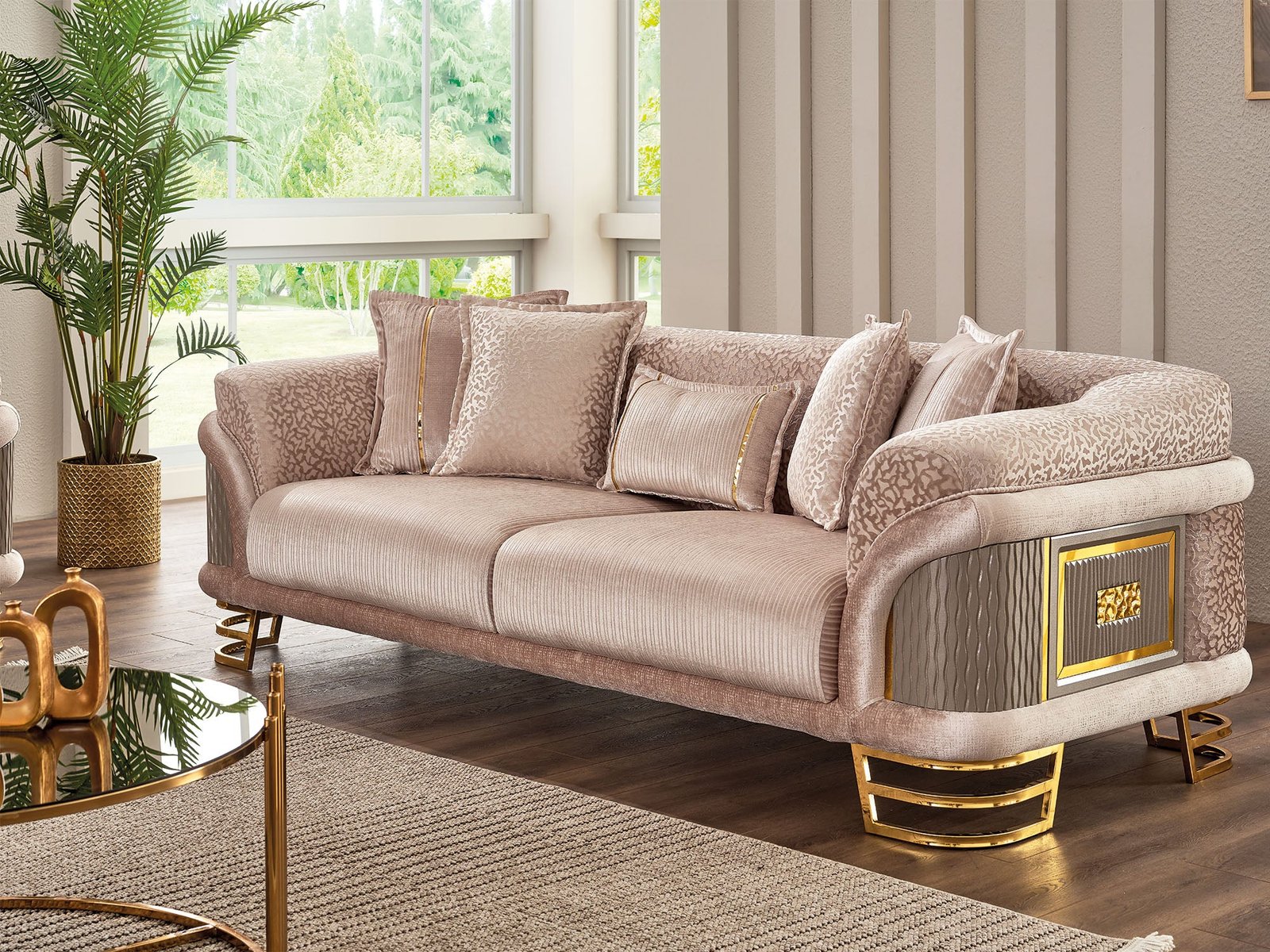 Second image of Versace Stationary Sofa Cream