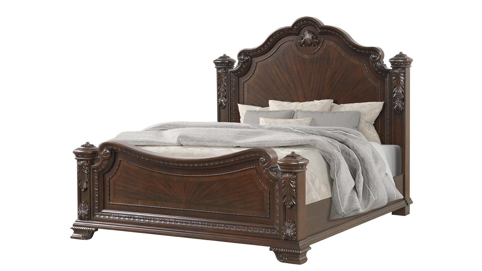 Second image of VINTAGE KING 4 PC BEDROOM SET IN WALNUT