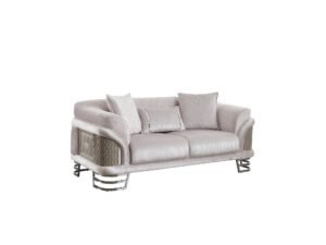 Versace Stationary Loveseat Light Grey