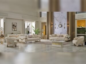Zen 3-pieces (Sofa & Loveseat & Chair) Livingroom Set Cream