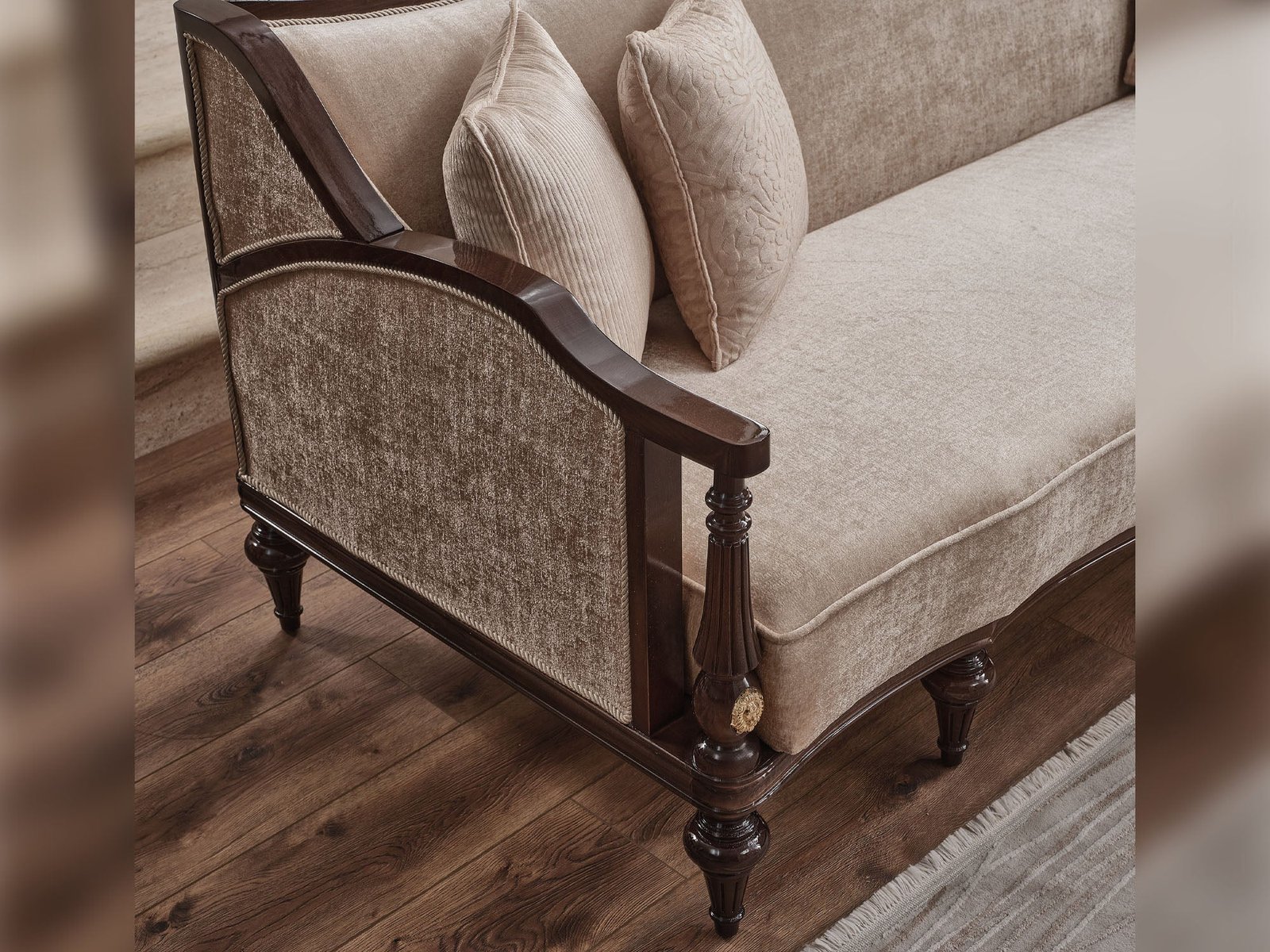 Second image of Zumrut Lux Stationary Sofa Beige
