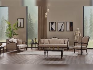 Zumrut Lux 3-pieces (Sofa & Loveseat & Chair) Livingroom Set Beige