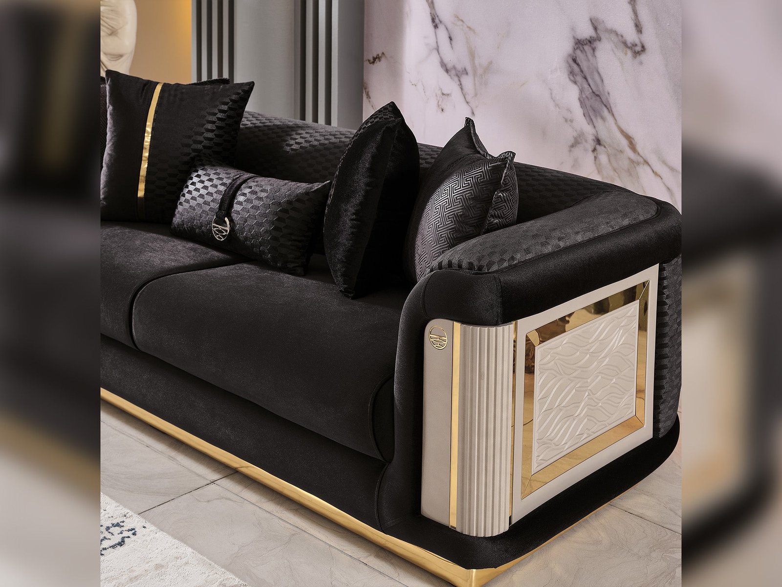 Second image of Elegance Stationary Sofa Black