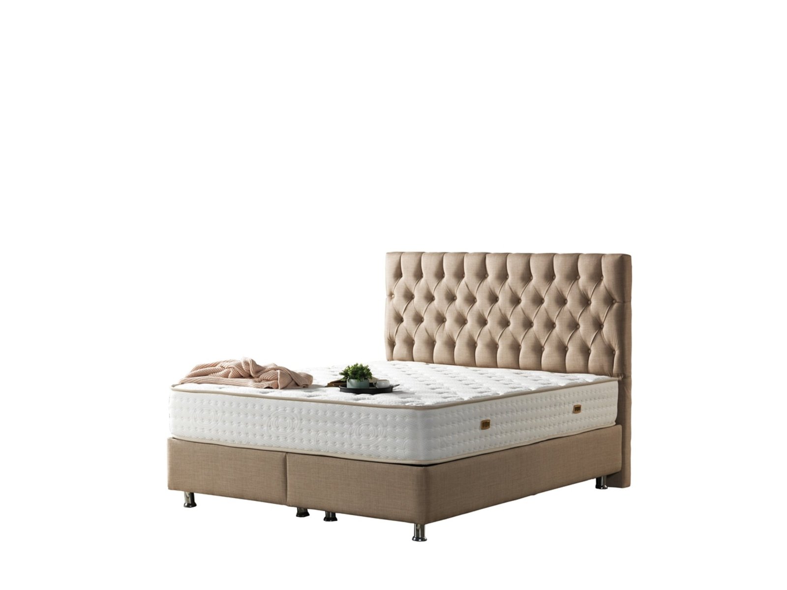 Nevada Storage Bed With Headboard Cream