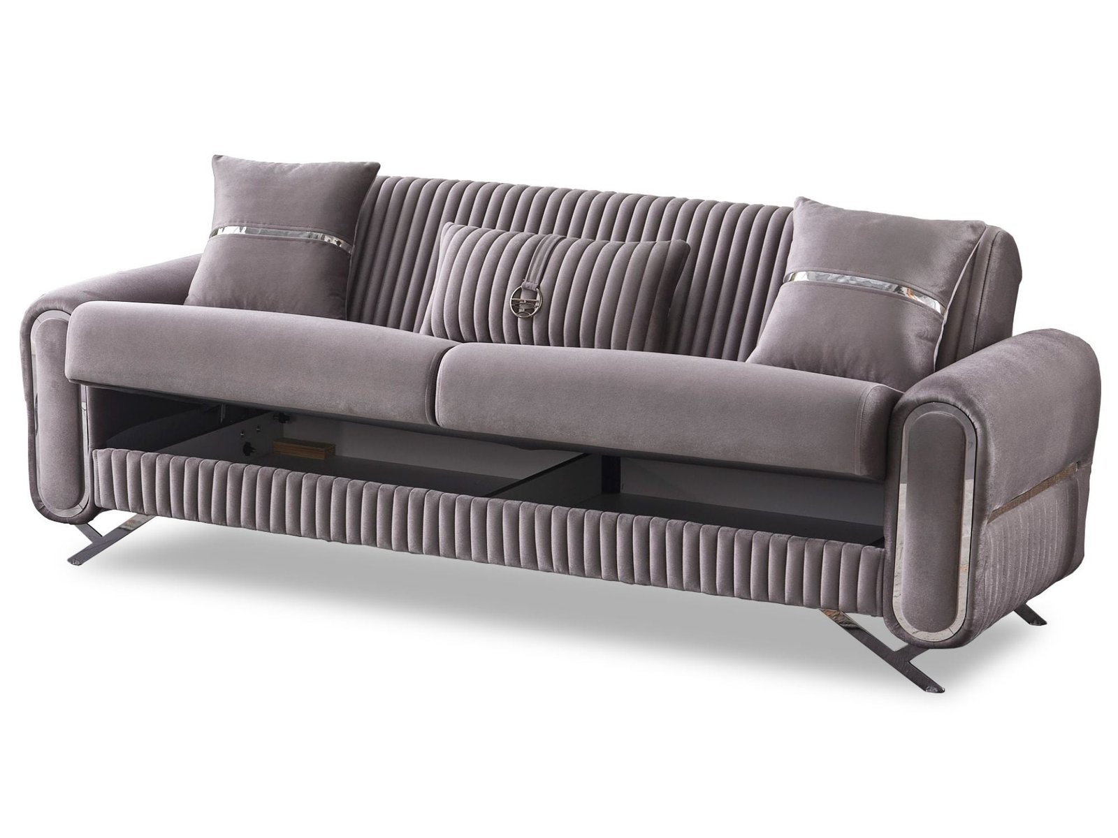 Second image of Royal Convertible Loveseat Light Grey
